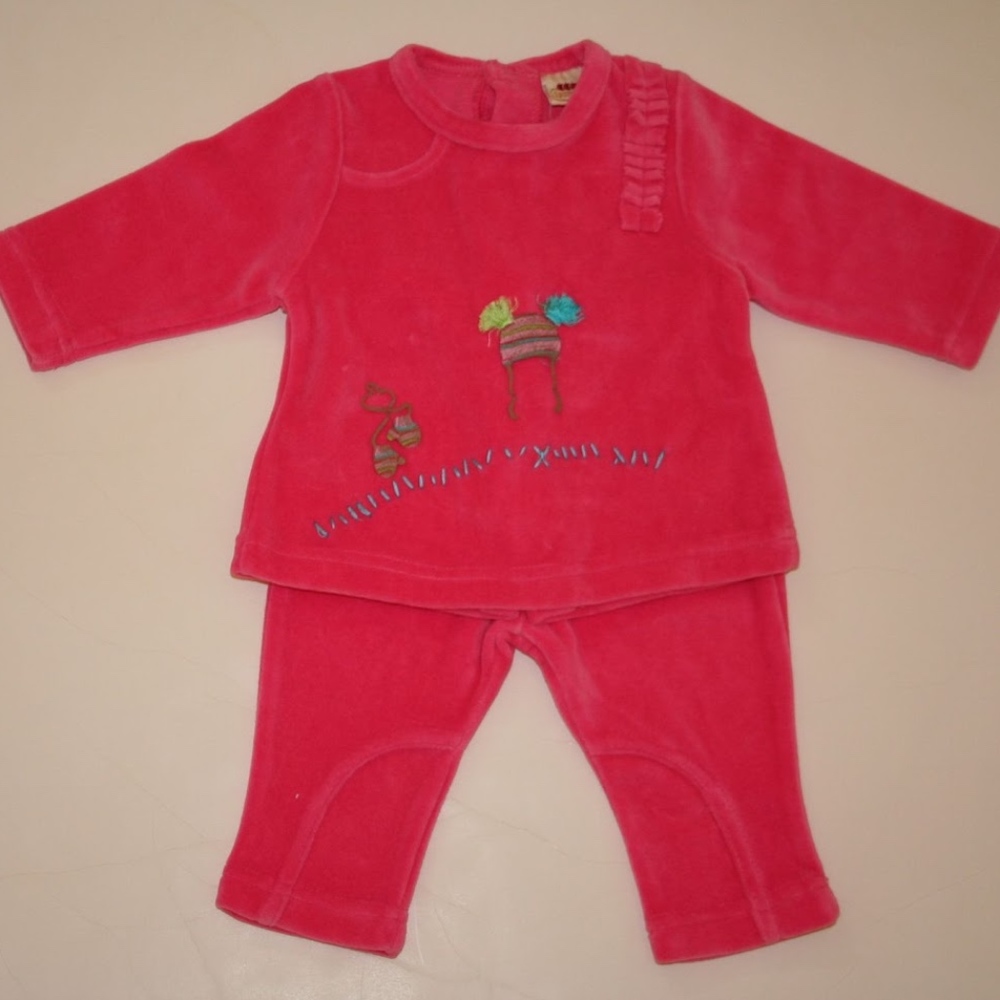 Fushia Velour 2 Piece